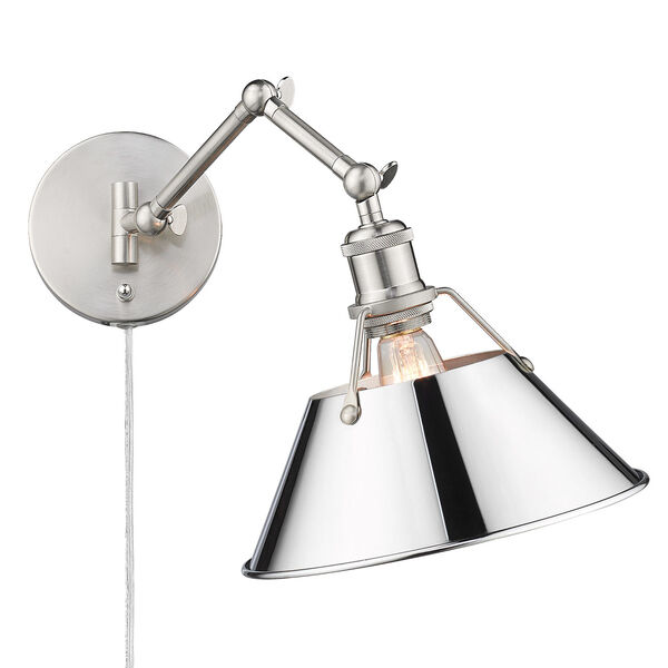 Orwell Pewter and Chrome One-Light Wall Sconce, image 3